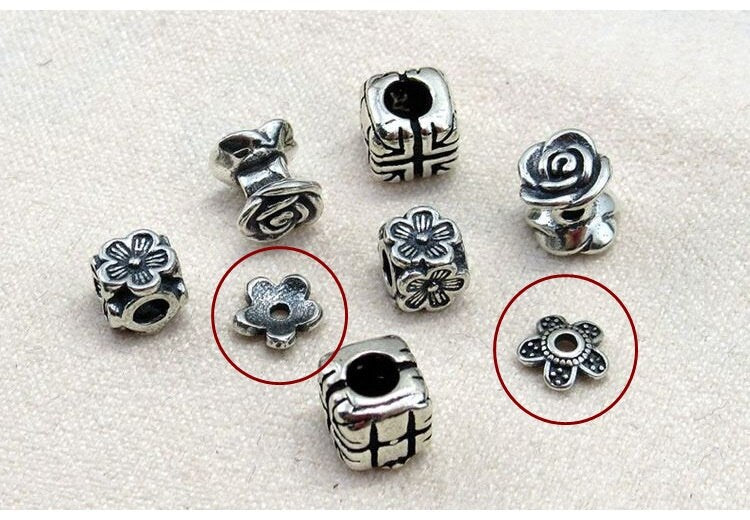 Sterling Silver Flower Bead Caps 5.5mm Beads Findings for Handmade Pure Fine Jewelry Making Wholesale Bulk