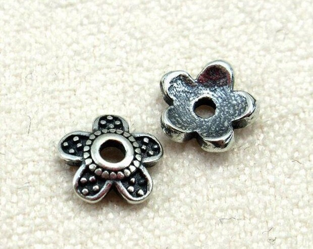 Sterling Silver Flower Bead Caps 5.5mm Beads Findings for Handmade Pure Fine Jewelry Making Wholesale Bulk