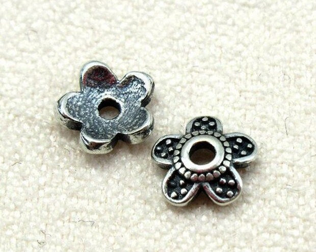 Sterling Silver Flower Bead Caps 5.5mm Beads Findings for Handmade Pure Fine Jewelry Making Wholesale Bulk