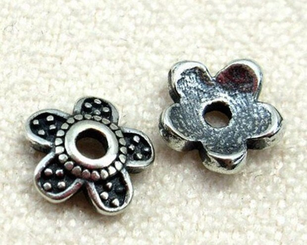 Sterling Silver Flower Bead Caps 5.5mm Beads Findings for Handmade Pure Fine Jewelry Making Wholesale Bulk