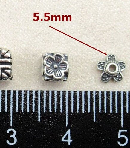 Sterling Silver Flower Bead Caps 5.5mm Beads Findings for Handmade Pure Fine Jewelry Making Wholesale Bulk