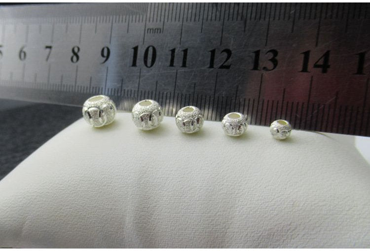 Sterling Silver Round Spacer Beads  4 5 6 7 8 mm Beads Findings for Handmade Pure Fine Jewelry Making Wholesale Bulk