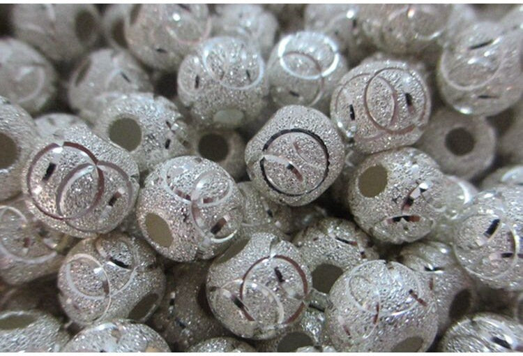 Sterling Silver Round Spacer Beads  4 5 6 7 8 mm Beads Findings for Handmade Pure Fine Jewelry Making Wholesale Bulk