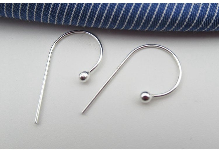 Sterling Silver Fish Hook Earring Wires 10mm Earring Findings for Handmade Pure Fine Jewelry Making Wholesale Bulk