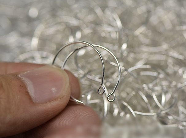 Sterling Silver Earring Hoop with Loop 20 mm Earring Findings for Handmade Pure Fine Jewelry Making Wholesale Bulk