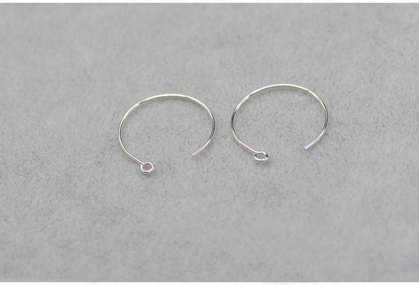 Sterling Silver Earring Hoop with Loop 20 mm Earring Findings for Handmade Pure Fine Jewelry Making Wholesale Bulk