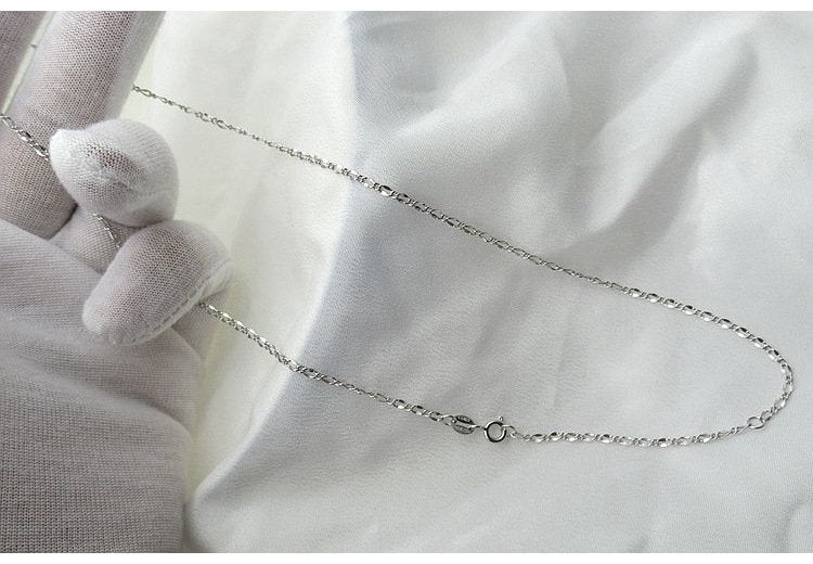 Sterling Silver Cable Chain Necklace with Spring Ring Buckle 45 cm Chain Findings for Handmade Pure Fine Jewelry Making Wholesale Bulk