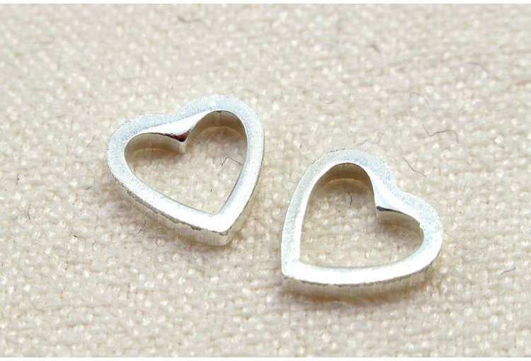 Cutout Heart Charm Pendant 6x6.1mm 925 Sterling Silver Findings for Handmade Jewelry Making Wholesale Bulk