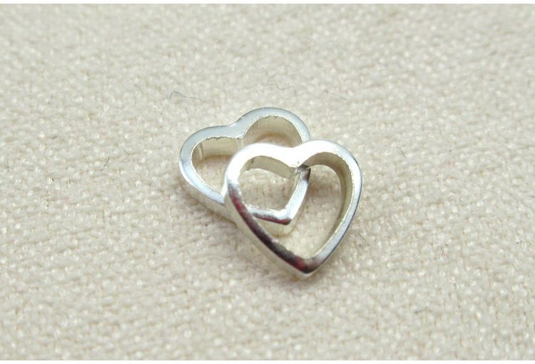 Cutout Heart Charm Pendant 6x6.1mm 925 Sterling Silver Findings for Handmade Jewelry Making Wholesale Bulk