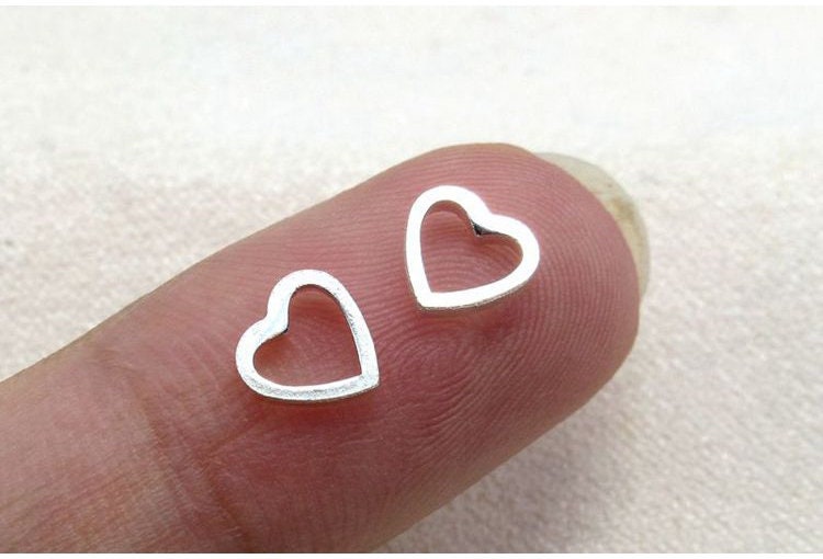 Cutout Heart Charm Pendant 6x6.1mm 925 Sterling Silver Findings for Handmade Jewelry Making Wholesale Bulk