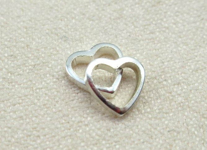 Cutout Heart Charm Pendant 6x6.1mm 925 Sterling Silver Findings for Handmade Jewelry Making Wholesale Bulk