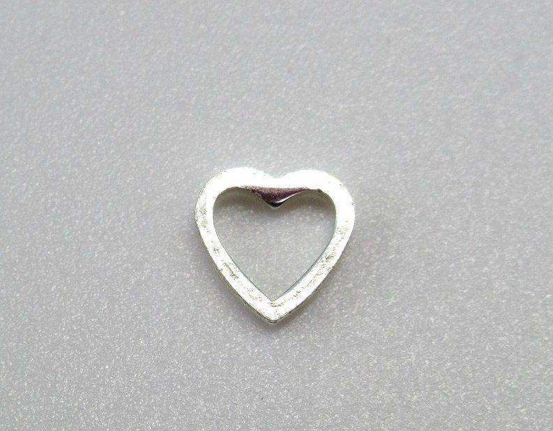 Cutout Heart Charm Pendant 6x6.1mm 925 Sterling Silver Findings for Handmade Jewelry Making Wholesale Bulk