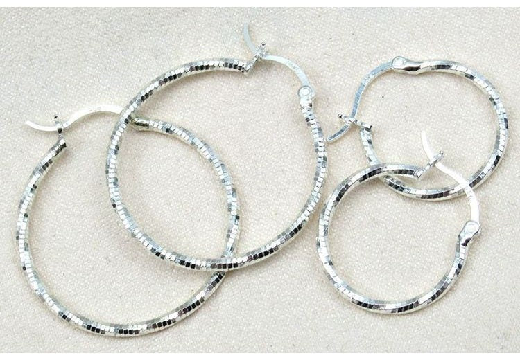 Sterling Silver Hoop Earrings 20 30 mm Earring Findings for Handmade Pure Fine Jewelry Making Wholesale Bulk