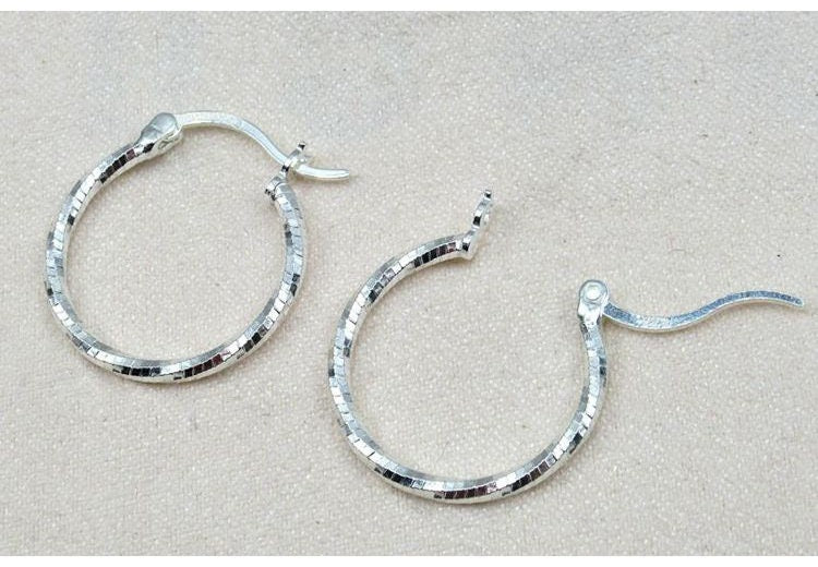 Sterling Silver Hoop Earrings 20 30 mm Earring Findings for Handmade Pure Fine Jewelry Making Wholesale Bulk