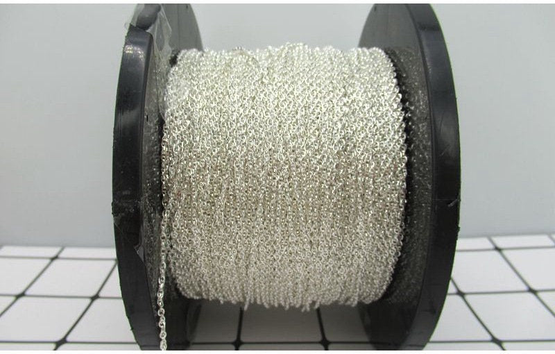 Sterling Silver Rope Chain 1.7mm by 10cm Findings for Handmade Pure Fine Jewelry Making Wholesale Bulk