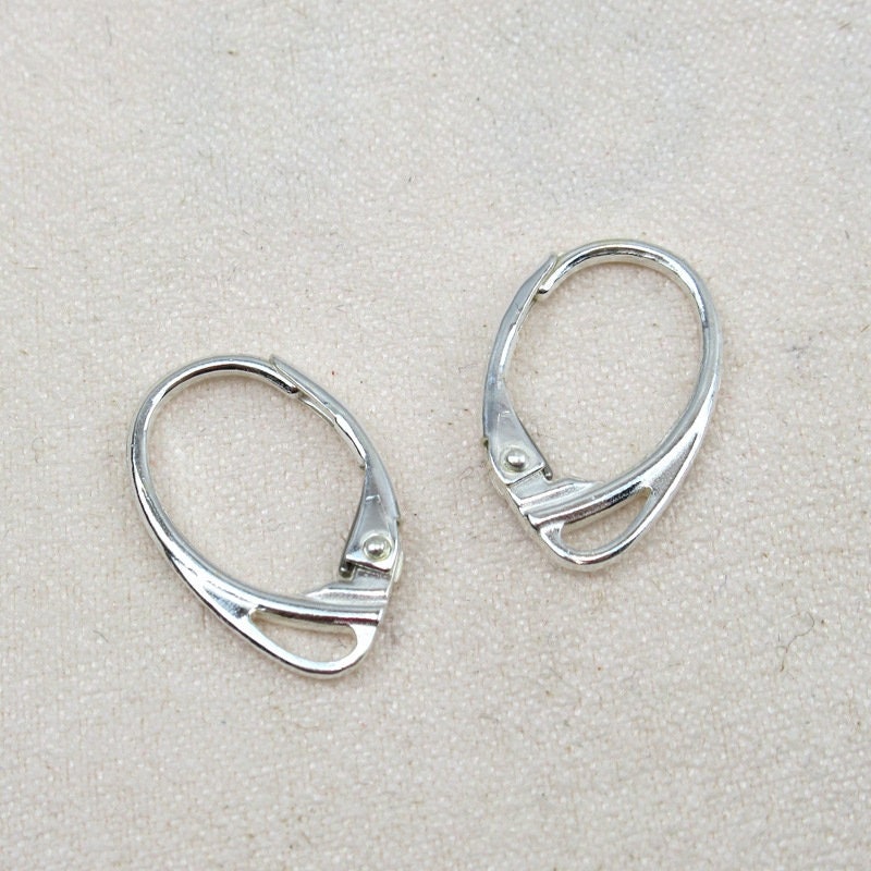 Sterling Silver Lever Back Earring Hook Wires 12x17mm Earring Findings for Handmade Pure Fine Jewelry Making Wholesale Bulk