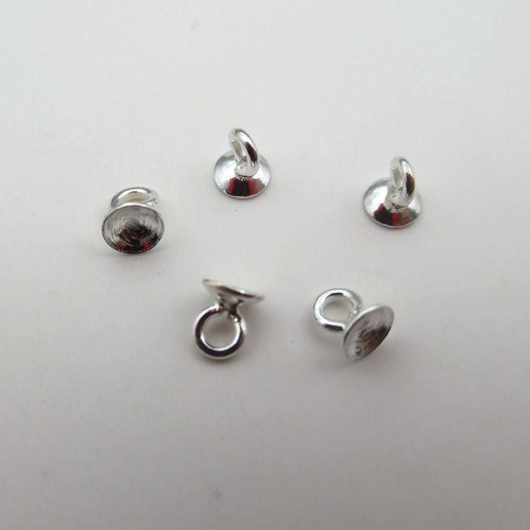 Sterling Silver Pearl Cup 3 4 mm Beads Findings for Handmade Pure Fine Jewelry Making Wholesale Bulk