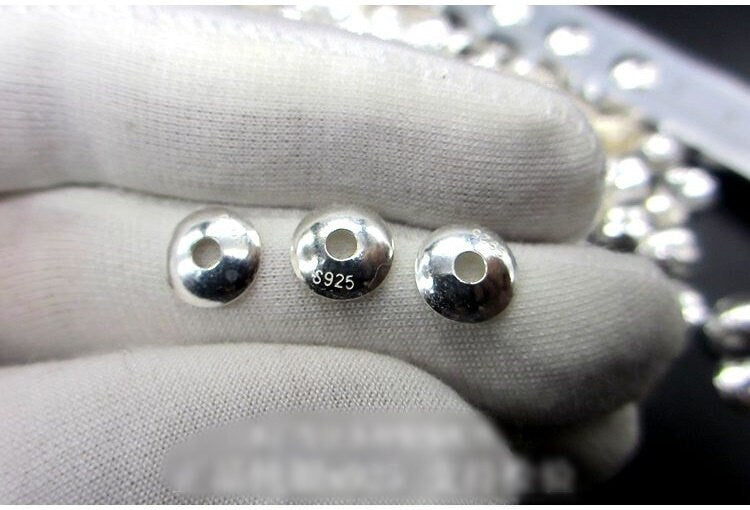 Sterling Silver Round Bead Cap 3 6 8 mm Beads Findings for Handmade Pure Fine Jewelry Making Wholesale Bulk