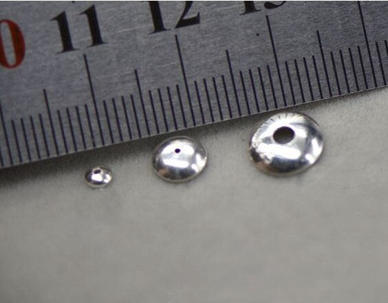 Sterling Silver Round Bead Cap 3 6 8 mm Beads Findings for Handmade Pure Fine Jewelry Making Wholesale Bulk