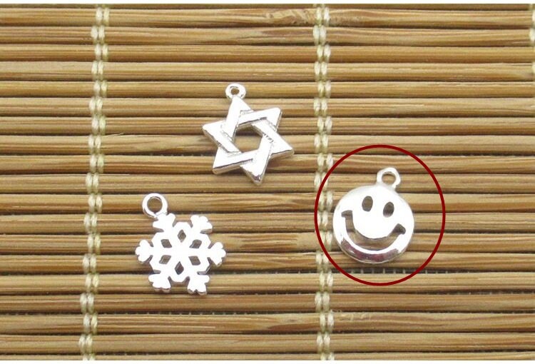 Sterling Silver Smile Charm Pendant 6mm Charms Findings for Handmade Pure Fine Jewelry Making Wholesale Bulk