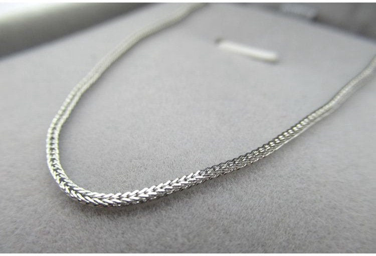 Sterling Silver Wheat Chain Neclace with Clasp 45cm Chain Findings for Handmade Pure Fine Jewelry Making Wholesale Bulk