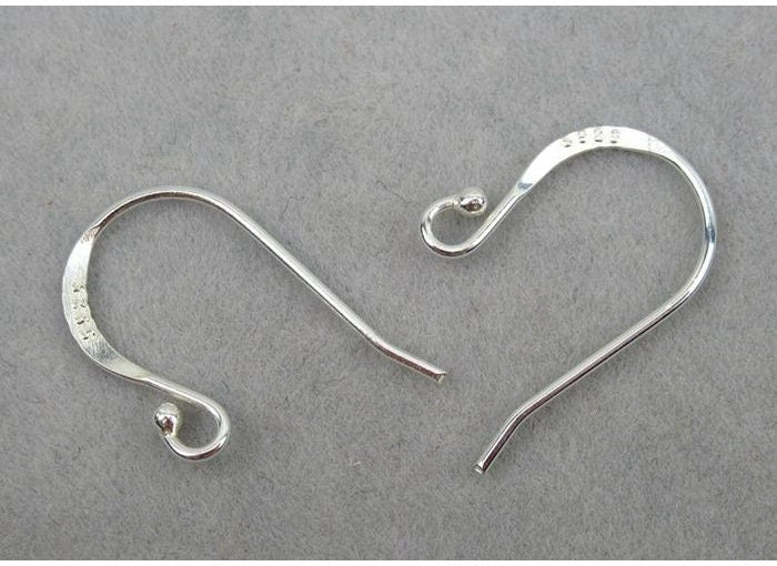 Sterling Silver Fish Hook Earring Wires 11x19mm Earring Findings for Handmade Pure Fine Jewelry Making Wholesale Bulk