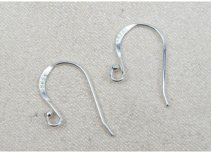 Sterling Silver Fish Hook Earring Wires 11x19mm Earring Findings for Handmade Pure Fine Jewelry Making Wholesale Bulk