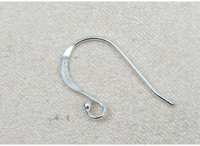 Sterling Silver Fish Hook Earring Wires 11x19mm Earring Findings for Handmade Pure Fine Jewelry Making Wholesale Bulk