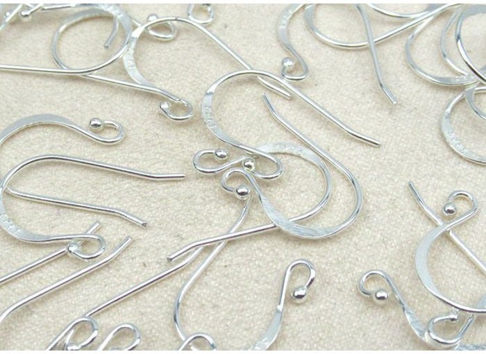 Sterling Silver Fish Hook Earring Wires 11x19mm Earring Findings for Handmade Pure Fine Jewelry Making Wholesale Bulk