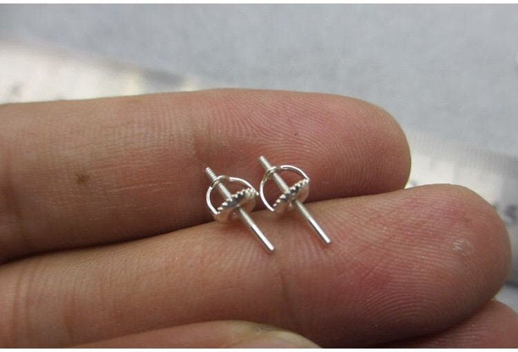 Sterling Silver Earrings Sticks Stud Posts for Soldering with Plugs 0.7x11mm Earring Findings for DIY Jewelry Making Wholesale Bulk