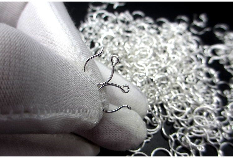 Sterling Silver Earring Hoop with Loop 10 mm Earring Findings for Handmade Pure Fine Jewelry Making Wholesale Bulk