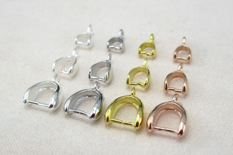 Sterling Silver Pinch Bail 3; 4; 5mm Pendant Findings for Handmade Pure Fine Jewelry Making Wholesale Bulk