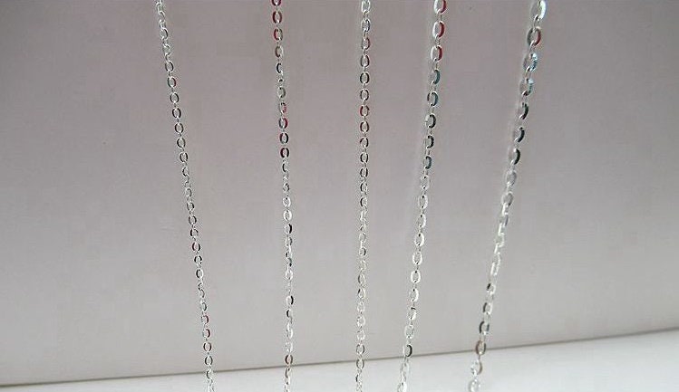 Sterling Silver Cable Chain 1; 1.1; 1.2; 1.45; 1.6mm by 10 cm Chain Findings for Handmade Pure Fine Jewelry Making Wholesale Bulk