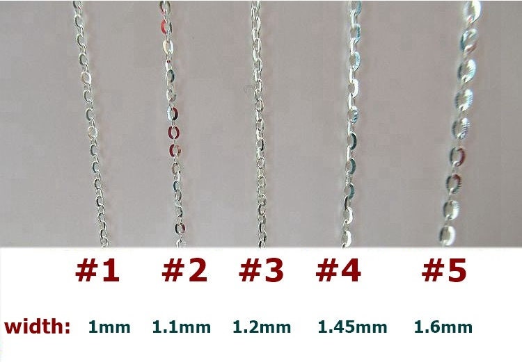 Sterling Silver Cable Chain 1; 1.1; 1.2; 1.45; 1.6mm by 10 cm Chain Findings for Handmade Pure Fine Jewelry Making Wholesale Bulk