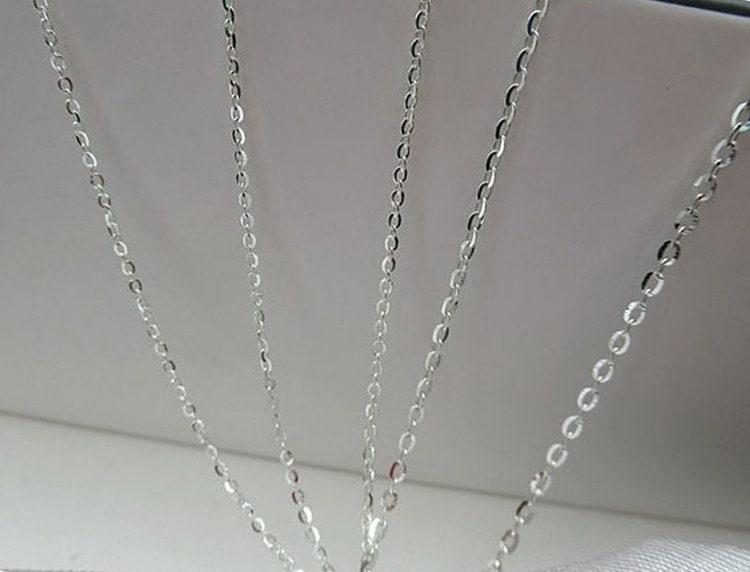 Sterling Silver Cable Chain 1; 1.1; 1.2; 1.45; 1.6mm by 10 cm Chain Findings for Handmade Pure Fine Jewelry Making Wholesale Bulk