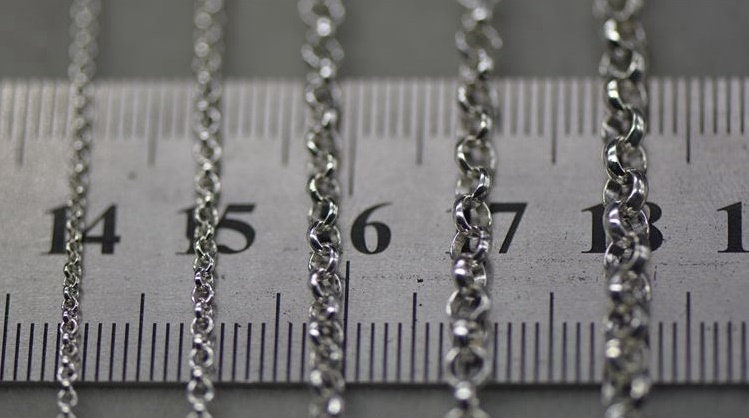 Sterling Silver Rolo Cable Belcher Chain 1.5; 2; 3; 3.5; 4mm by 10 cm Chain Findings for Handmade Pure Fine Jewelry Making Wholesale Bulk