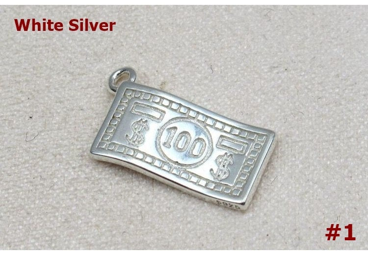 Sterling Silver Pony Dollar Banknote Pendant 12.5x13; 15x8mm Pendant Findings for Handmade Pure Fine Jewelry Making Wholesale Bulk