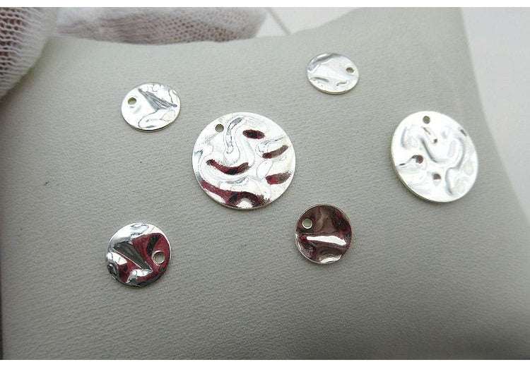 Round Stamping Blank Tag8 14 mm 925 Sterling Silver Charm Pendant Charms Findings for DIY Handmade Jewelry Making Wholesale Bulk