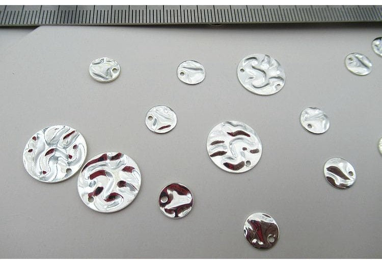 Round Stamping Blank Tag8 14 mm 925 Sterling Silver Charm Pendant Charms Findings for DIY Handmade Jewelry Making Wholesale Bulk