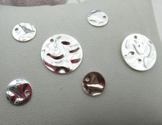 Round Stamping Blank Tag8 14 mm 925 Sterling Silver Charm Pendant Charms Findings for DIY Handmade Jewelry Making Wholesale Bulk