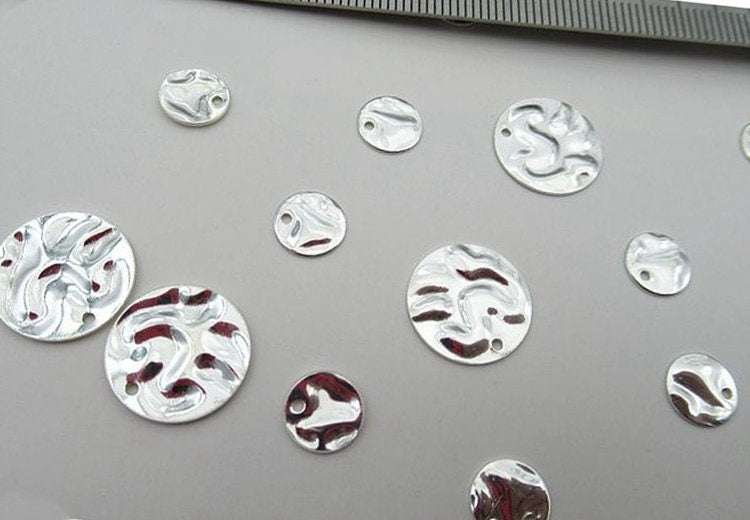 Round Stamping Blank Tag8 14 mm 925 Sterling Silver Charm Pendant Charms Findings for DIY Handmade Jewelry Making Wholesale Bulk