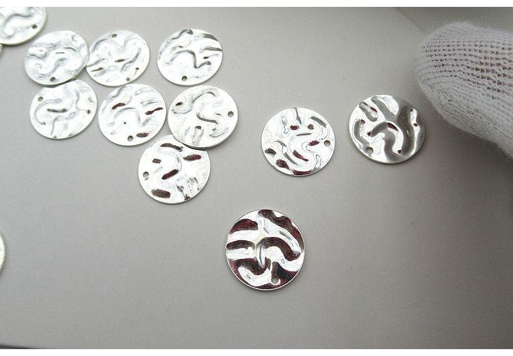 Round Stamping Blank Tag8 14 mm 925 Sterling Silver Charm Pendant Charms Findings for DIY Handmade Jewelry Making Wholesale Bulk