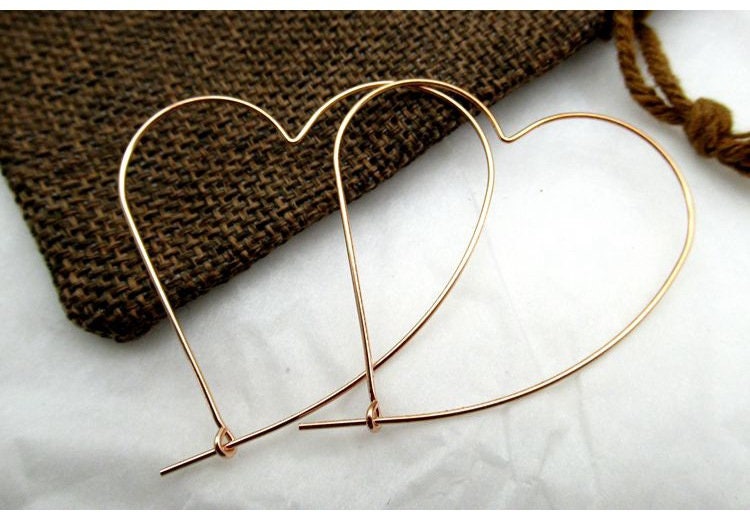 Sterling Silver Heart Earrings Ear Wire Hook 44x50mm Earring Findings for Handmade Pure Fine Jewelry Making Wholesale Bulk