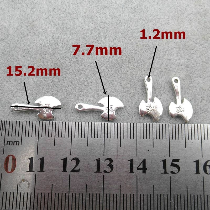 Sterling Silver Axe Charm Pendant 7.7x15.2mm Charms Findings for Handmade Pure Fine Jewelry Making Wholesale Bulk