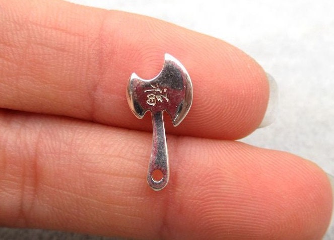 Sterling Silver Axe Charm Pendant 7.7x15.2mm Charms Findings for Handmade Pure Fine Jewelry Making Wholesale Bulk