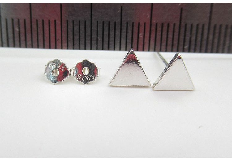 Sterling Silver Triangle Head Earrings Sticks Studs Findings 5.8x6.6mm Earring Findings for Handmade Pure Fine Jewelry Making Wholesale Bulk