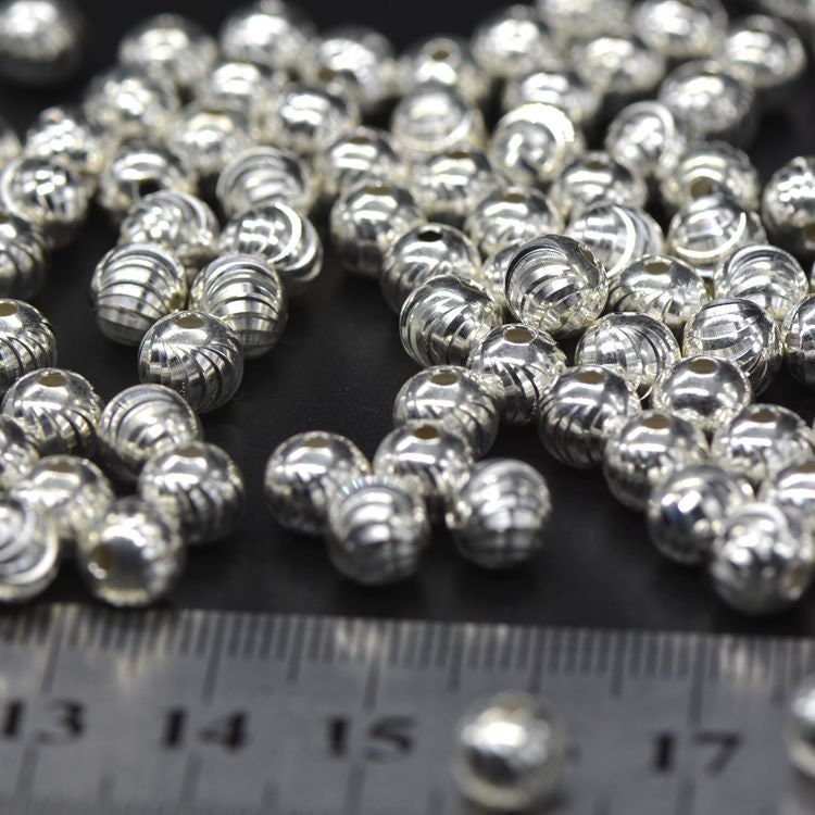 Sterling Silver Round Spacer Beads  3 4 5 6 7 8 9 10 mm Beads Findings for Handmade Pure Fine Jewelry Making Wholesale Bulk