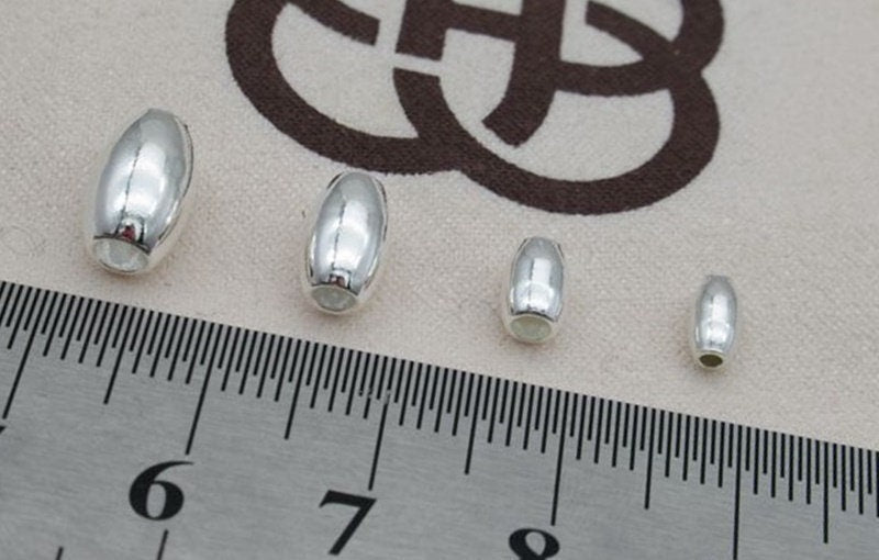 Sterling Silver Barrel Spacer Beads  3 4 5 6 mm Beads Findings for Handmade Pure Fine Jewelry Making Wholesale Bulk