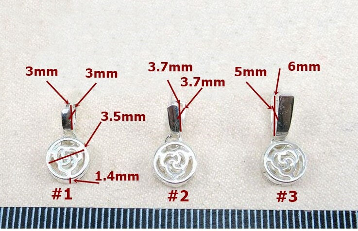 Sterling Silver Pinch Bail 3x3; 3.7x3.7; 5x6mm Pendant Findings for Handmade Pure Fine Jewelry Making Wholesale Bulk