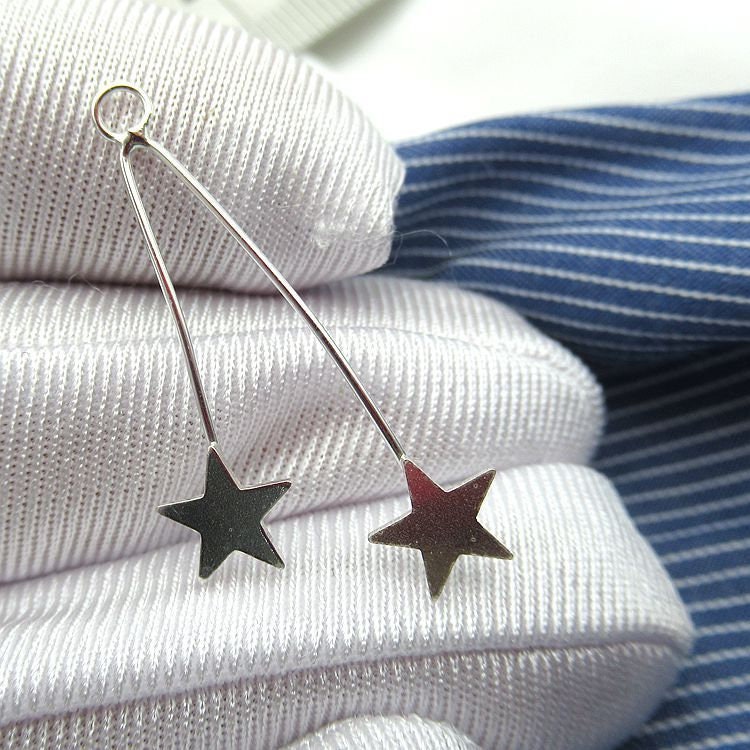 Star Earring Charm Pendant 30mm 925 Sterling Silver DIY Findings for Handmade Jewelry Making Wholesale Bulk